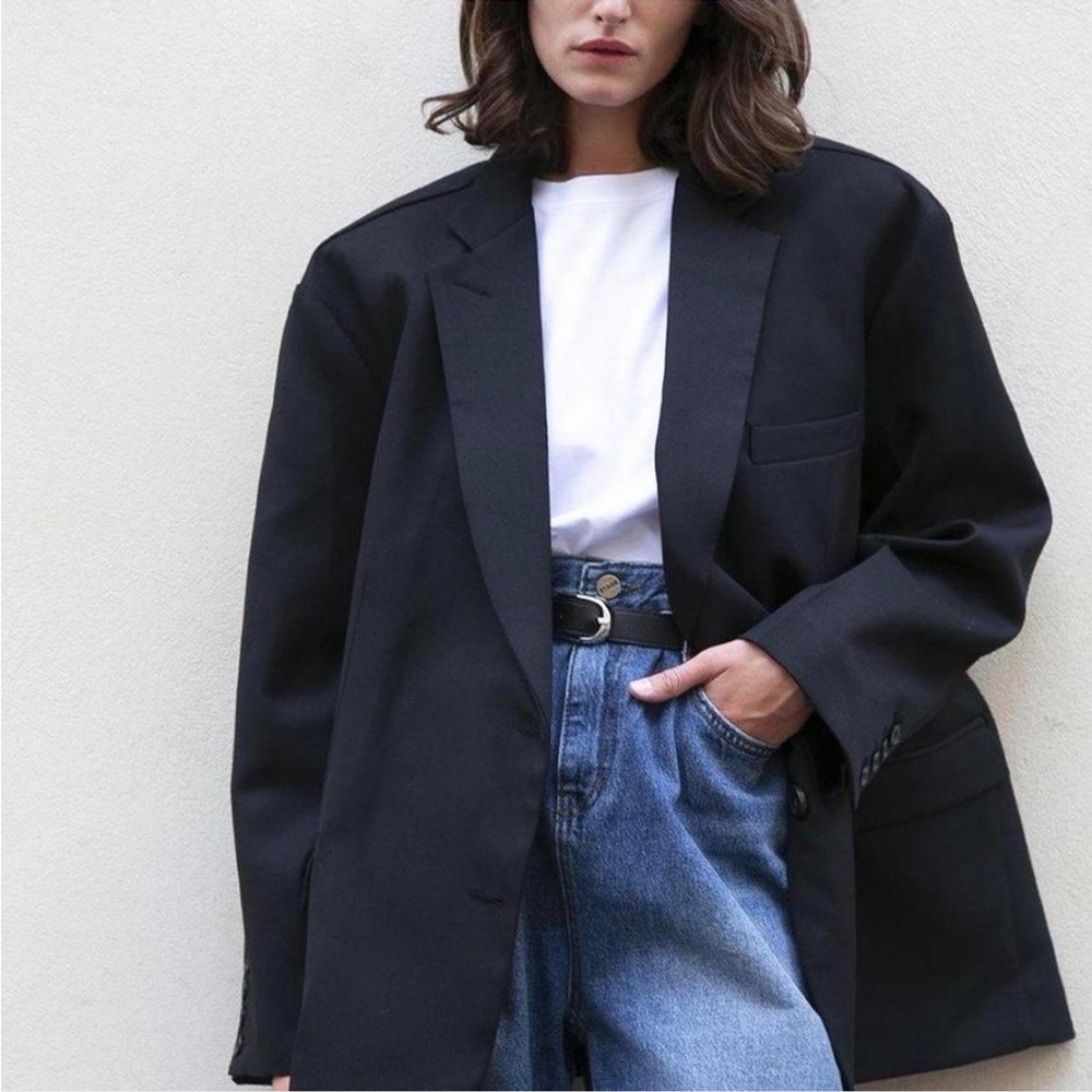 Frankie Shop Black Oversized Blazer
